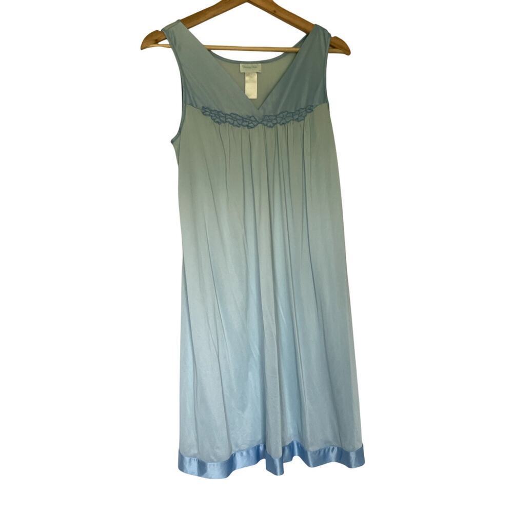 Vintage Vanity Fair baby blue slip dress nightgown chemise women's size small